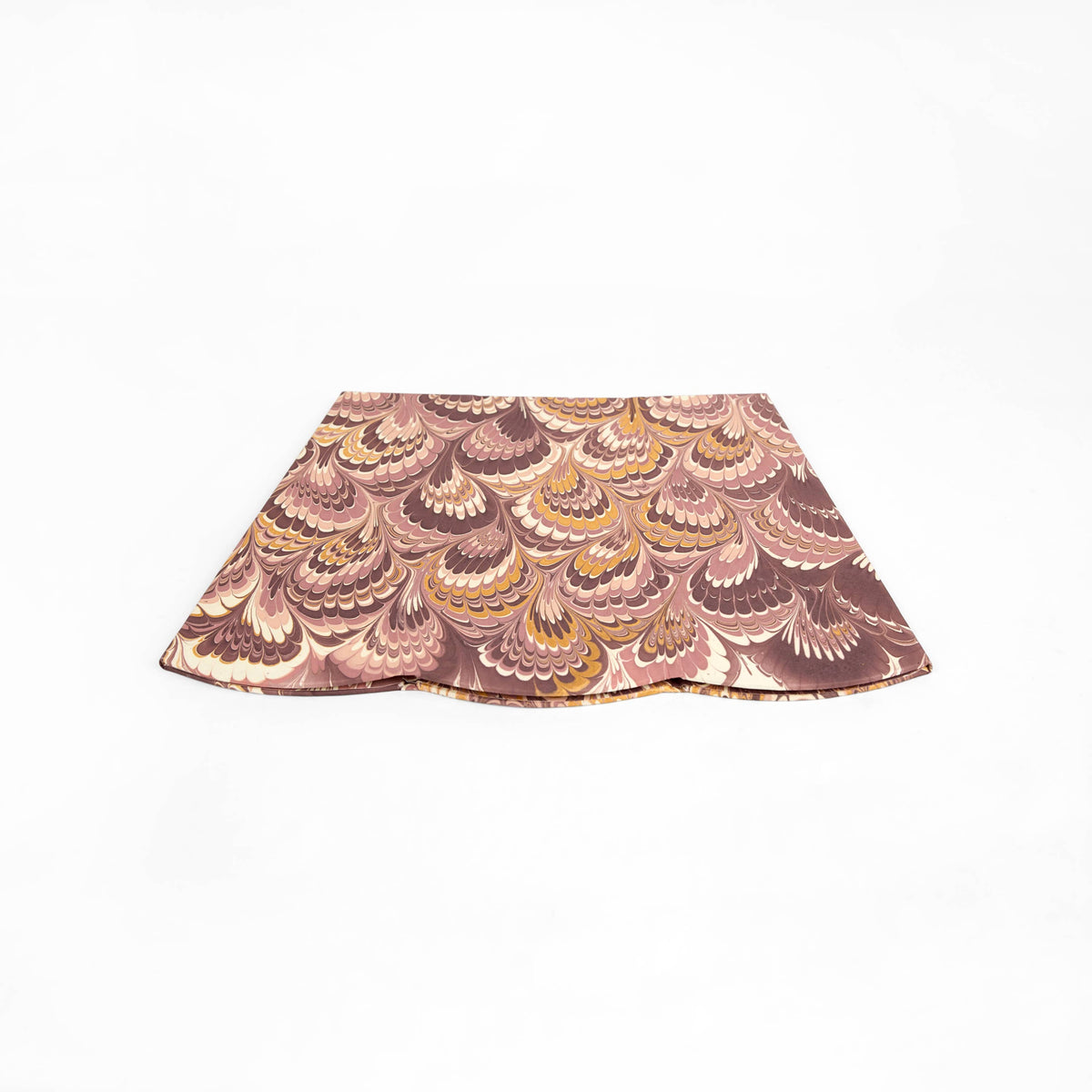 Marbled Large Scalloped Collapsible Basket - Burgundy
