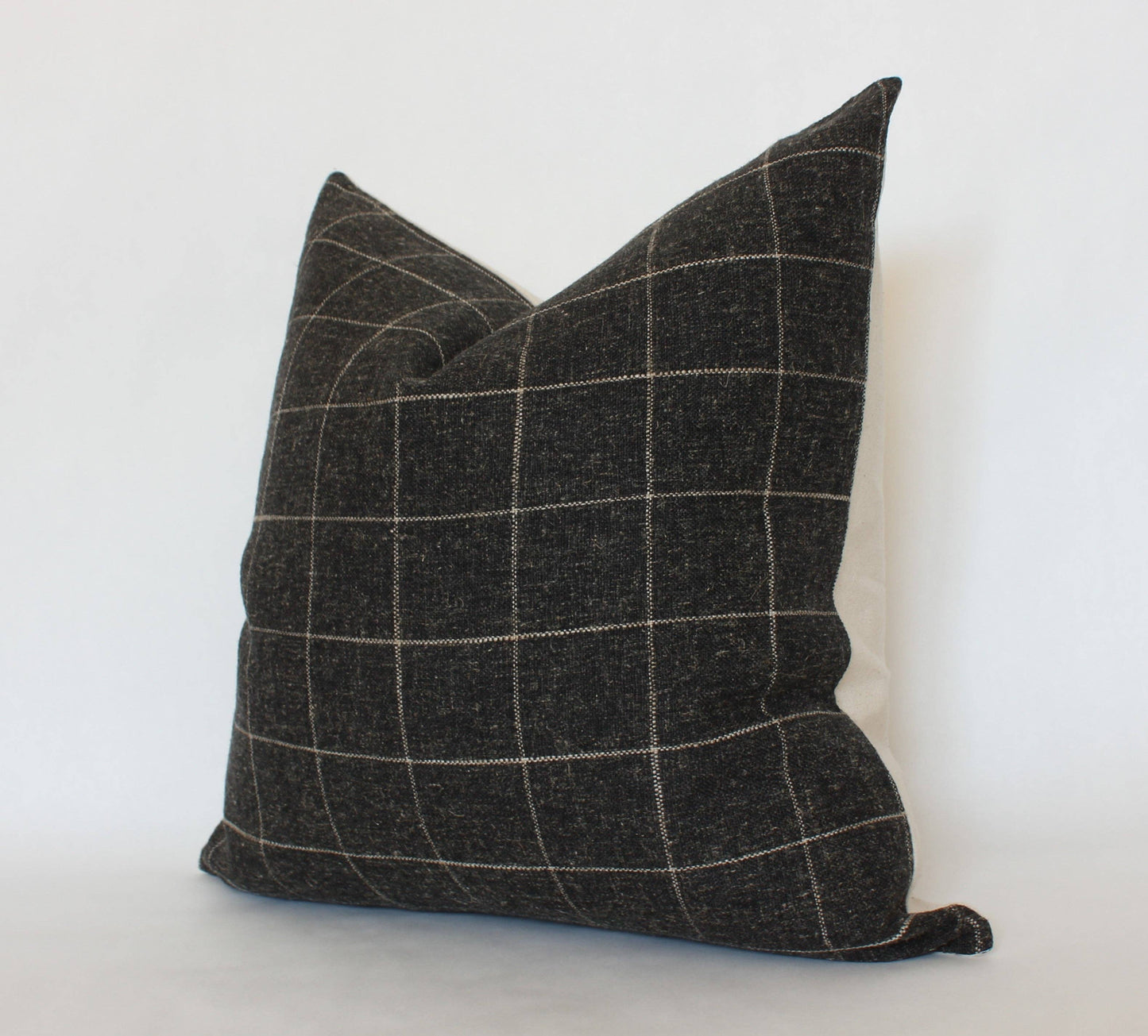 Black Plaid Pillow