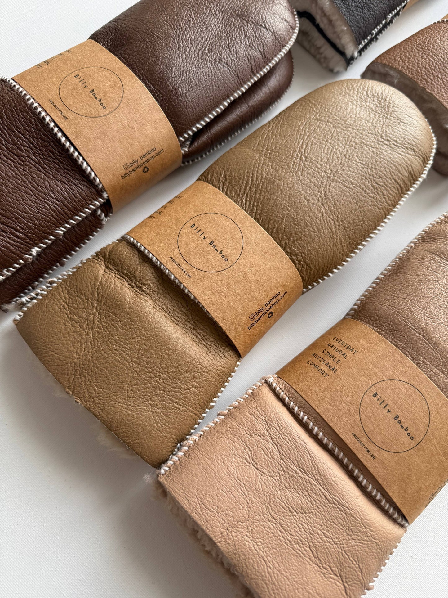 Leather and Shearling Mittens