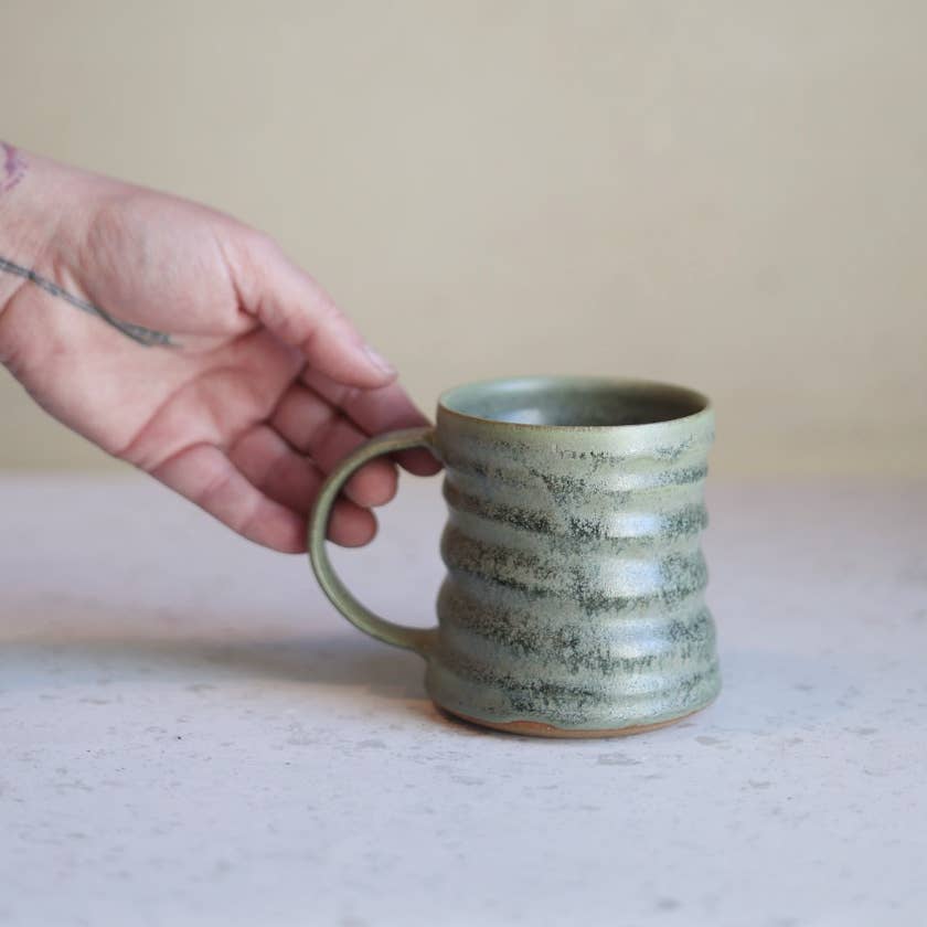 Diner Inspired Mug in Moss Green