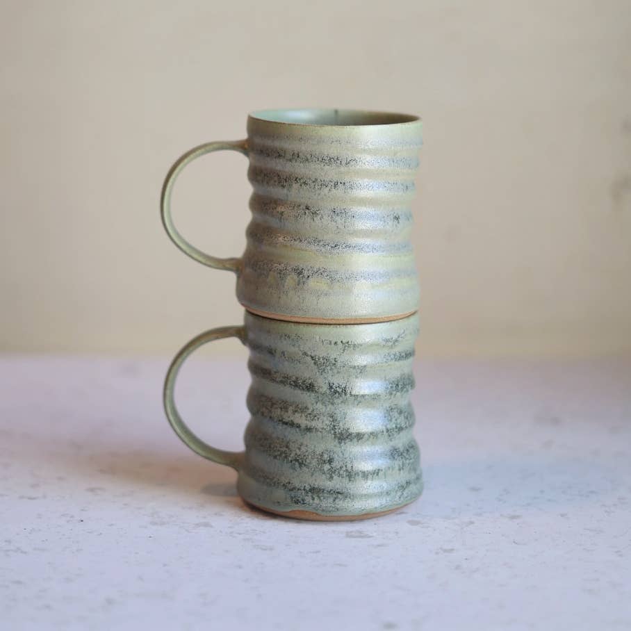Diner Inspired Mug in Moss Green