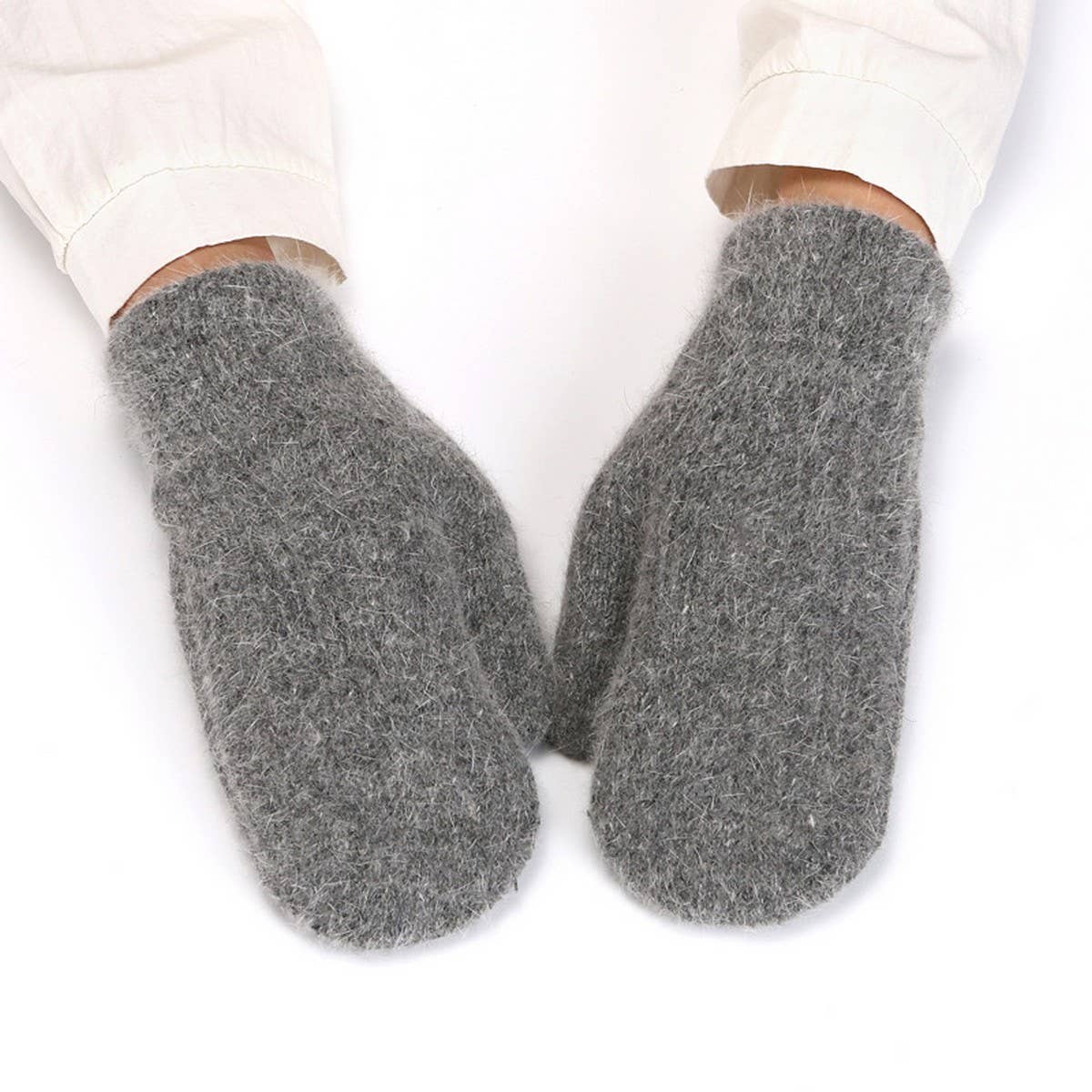 Knitted Wool Blend Gloves
