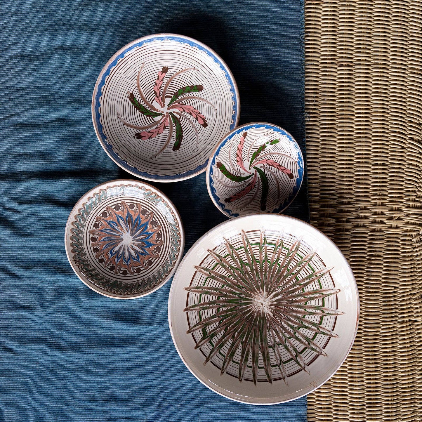 Swirl Feather Clay Bowl