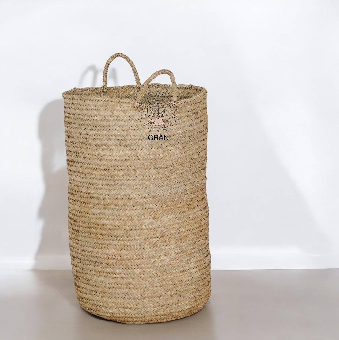 Braided Palm Basket with Handles