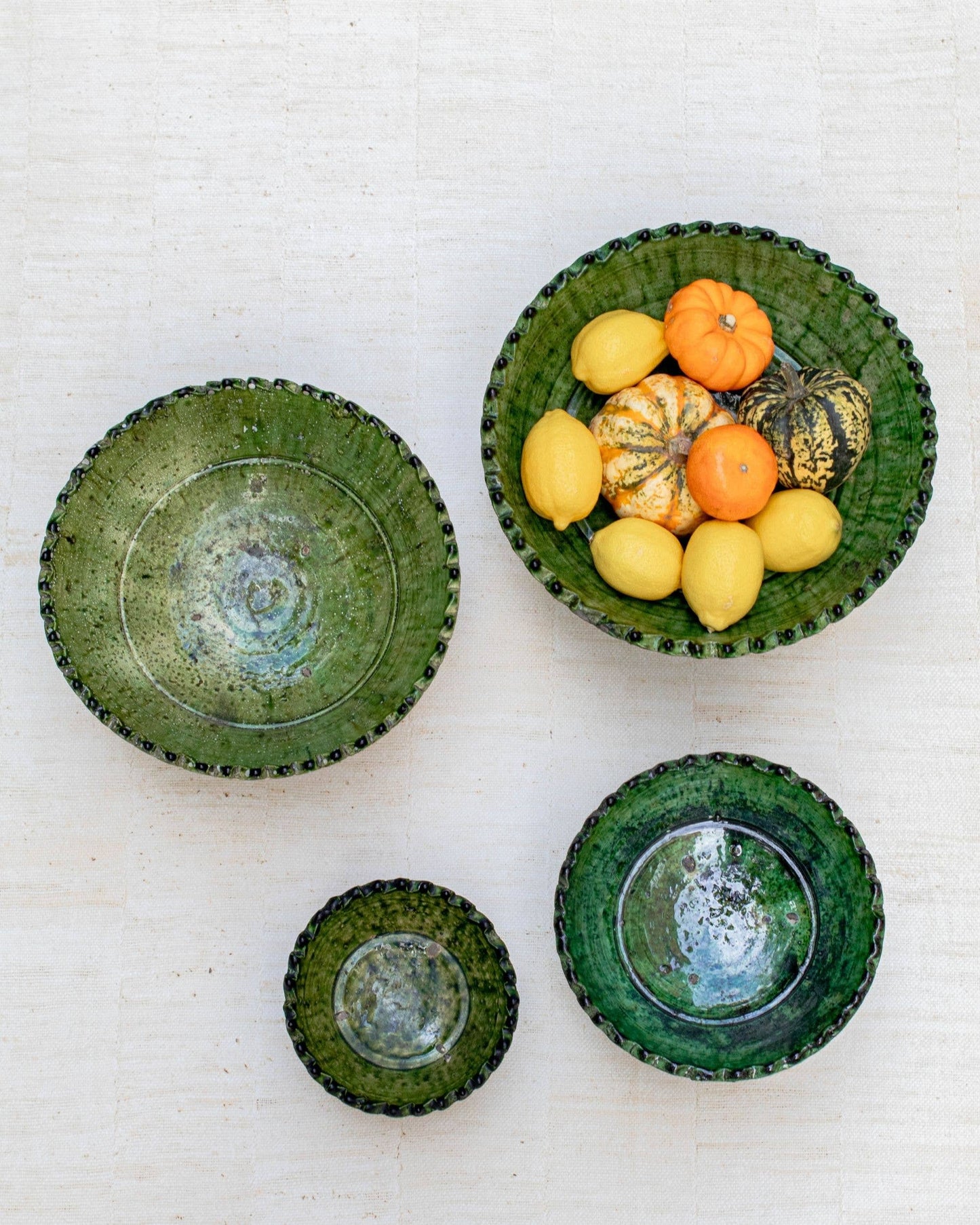 Handmade Moroccan Pedestal Bowl- Green