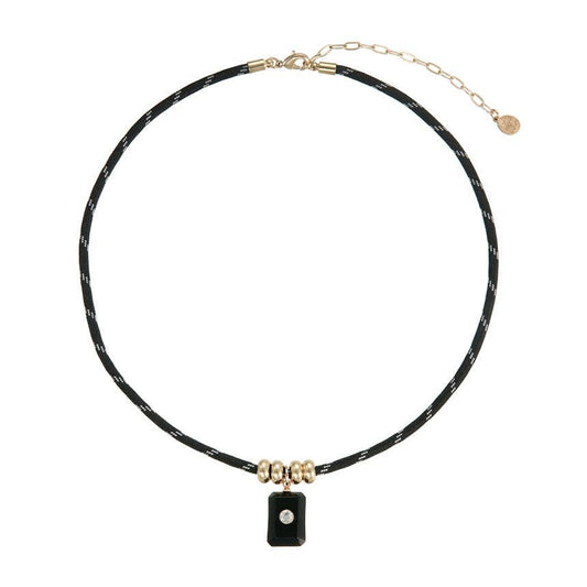 Midnight Stone Paracord Necklace