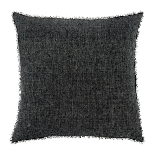 Lina Linen Pillow Charcoal- 24"
