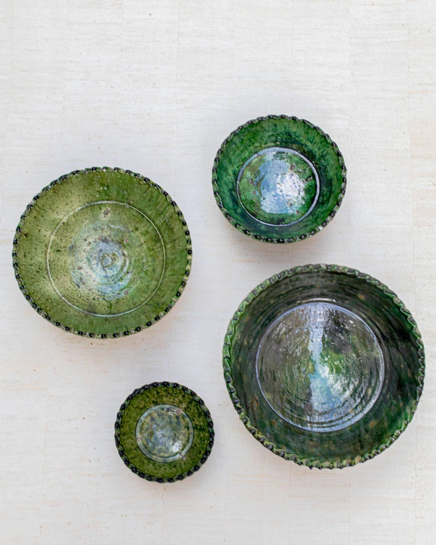 Handmade Moroccan Pedestal Bowl- Green