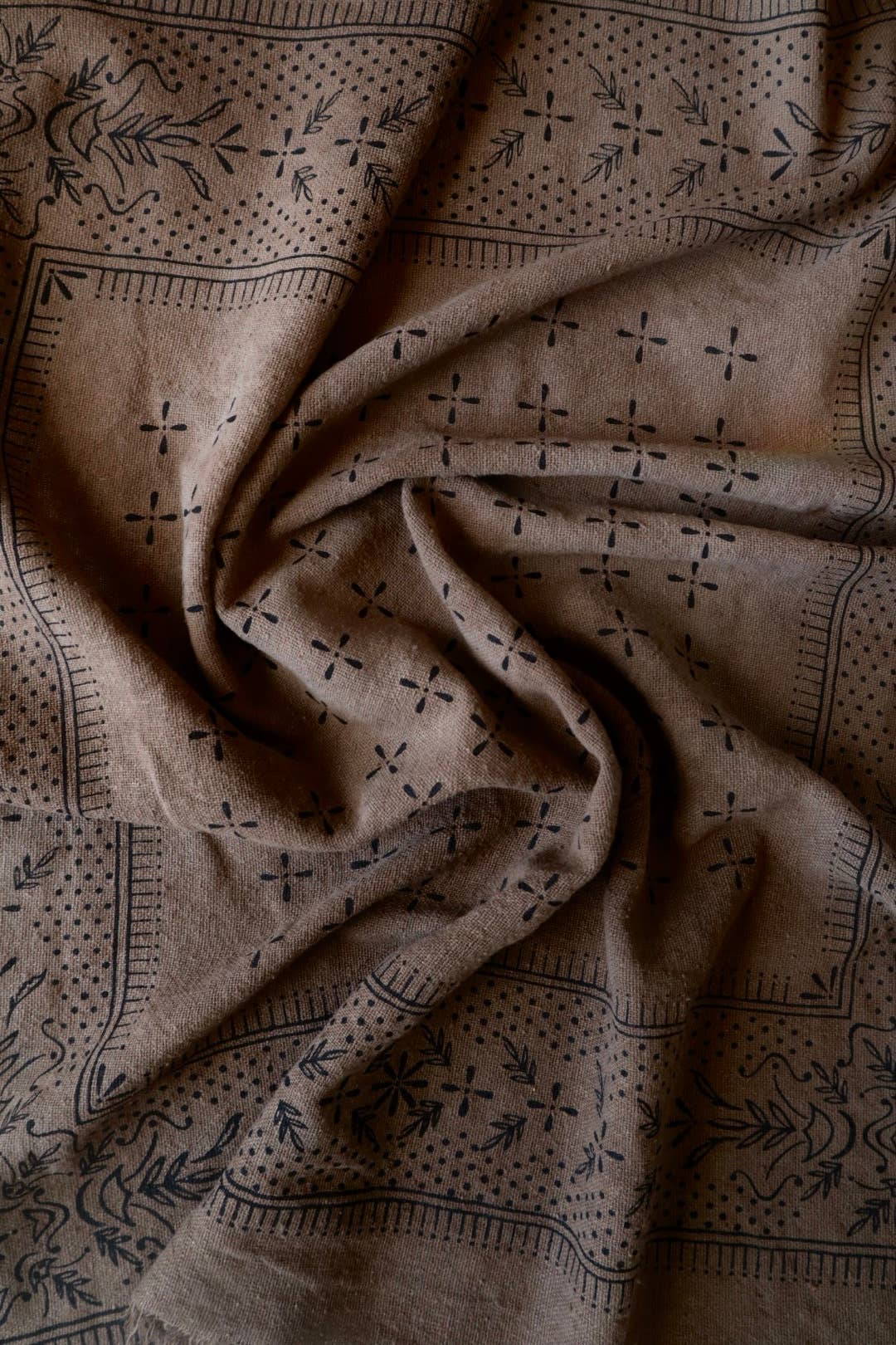 100% Silk Bandana-Brown