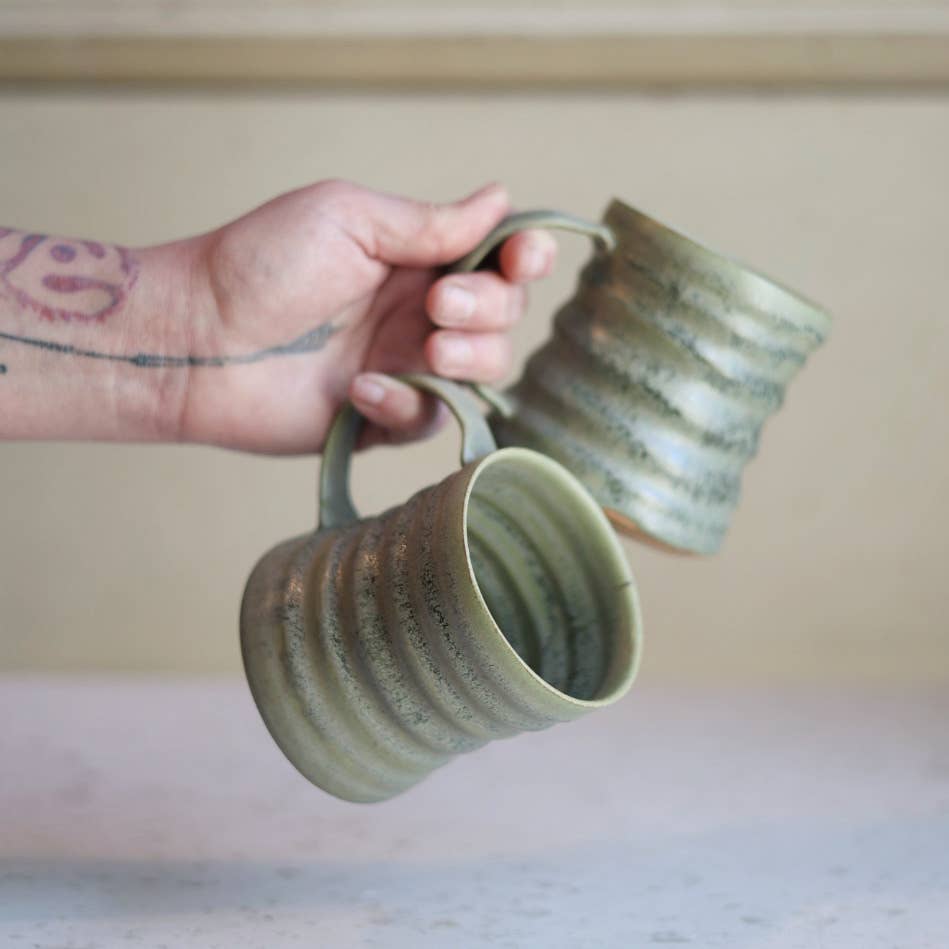 Diner Inspired Mug in Moss Green