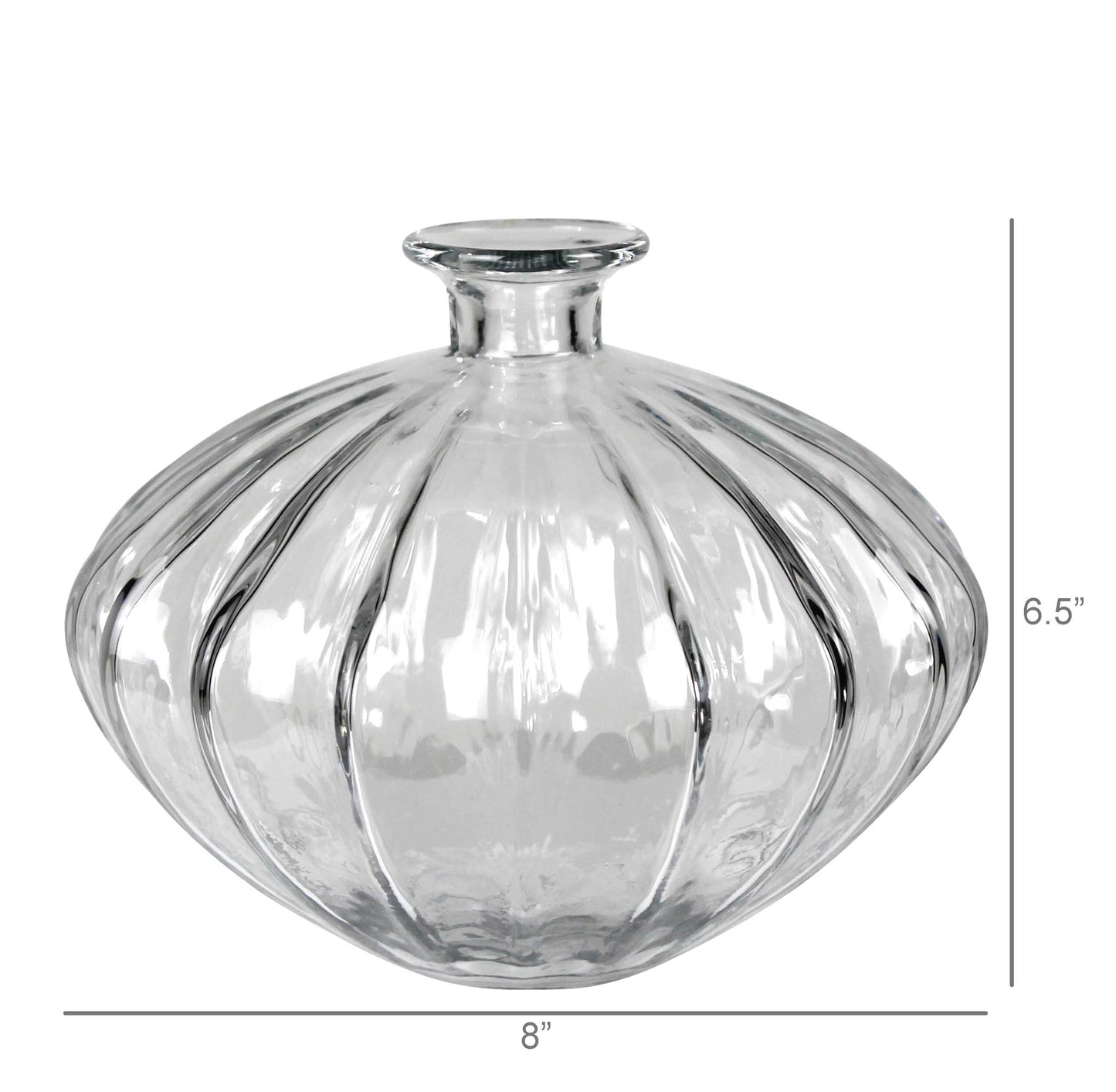 Round Scalloped Glass Vase