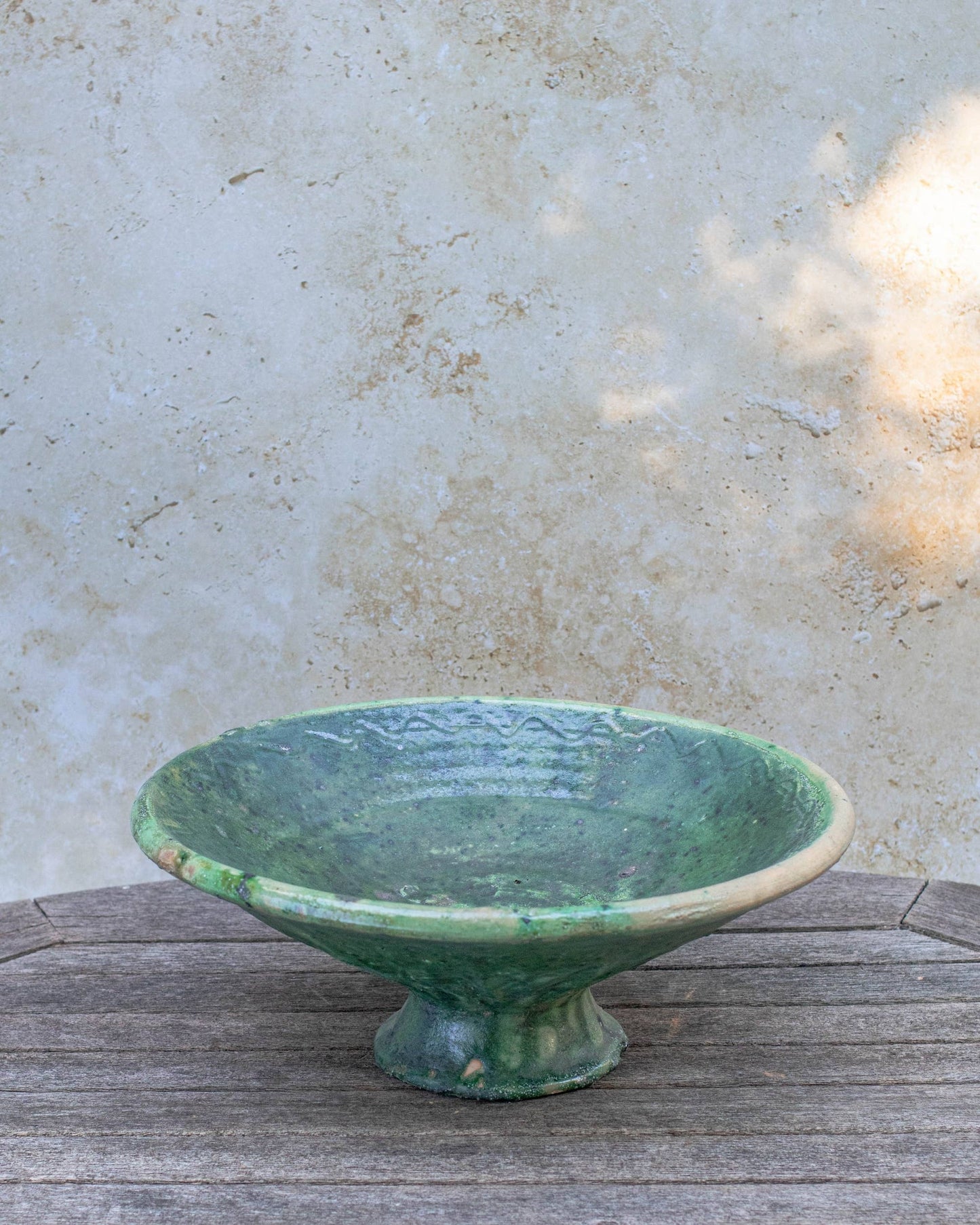 Moroccan Green Pedestal Bowl