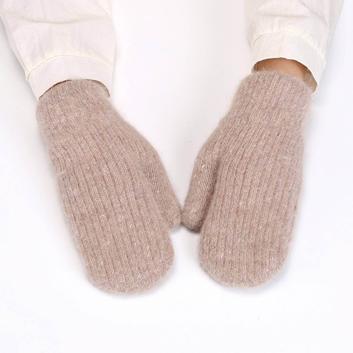 Knitted Wool Blend Gloves