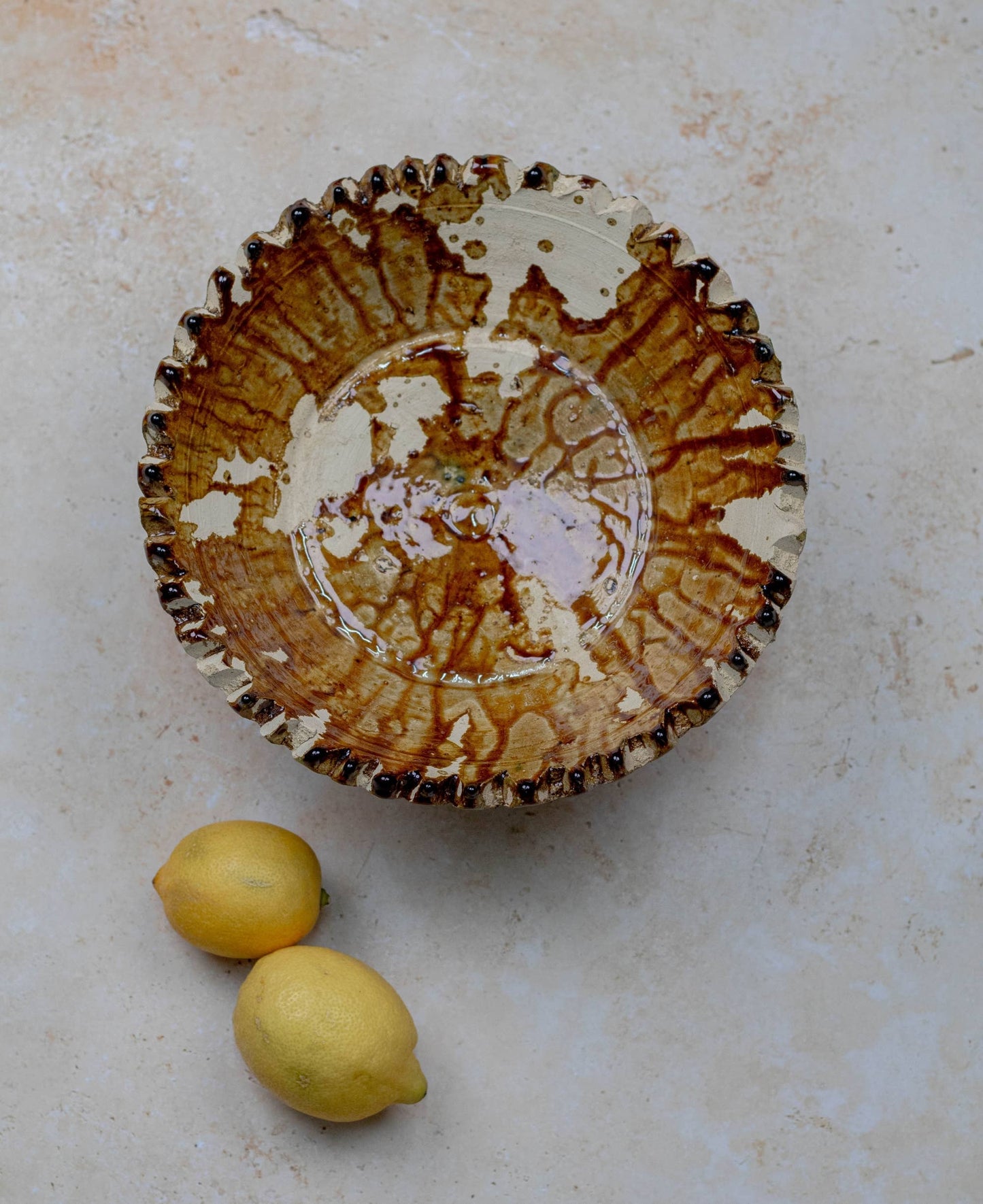 Moroccan Tamegroute Pedestal Fruit Bowl — Large Bowl