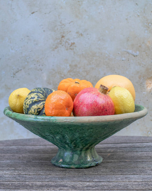 Moroccan Green Pedestal Bowl