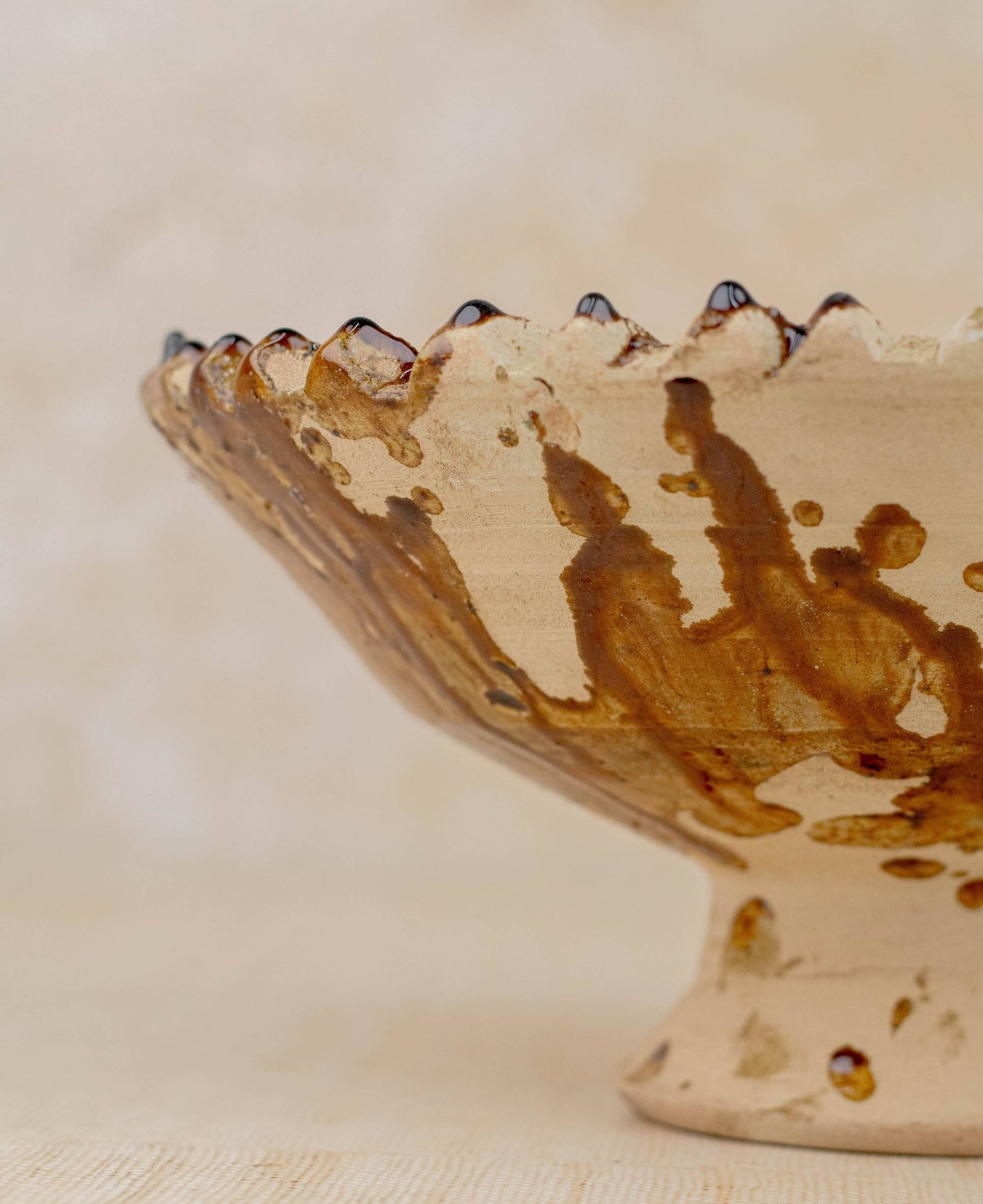 Moroccan Tamegroute Pedestal Fruit Bowl — Large Bowl