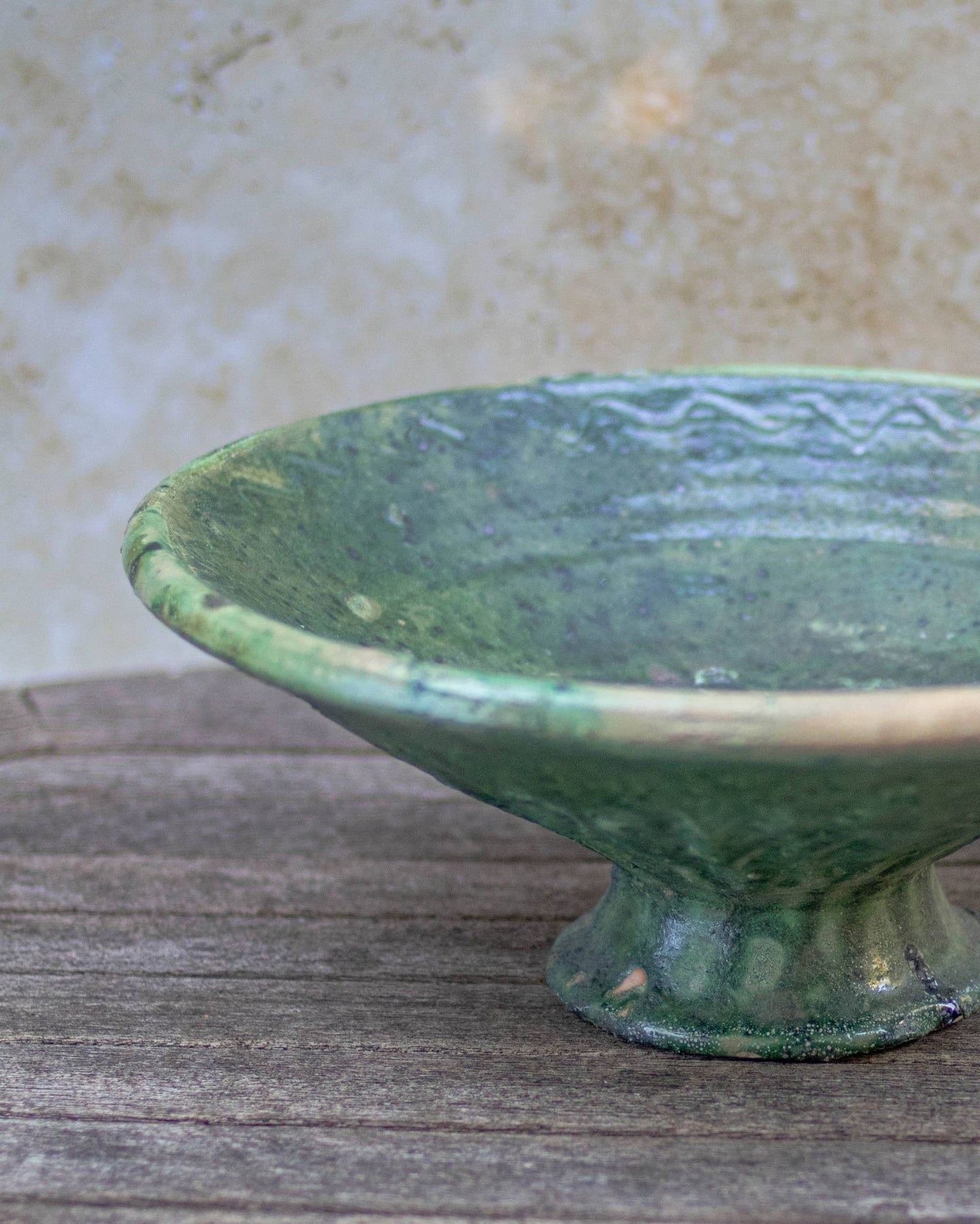 Moroccan Green Pedestal Bowl