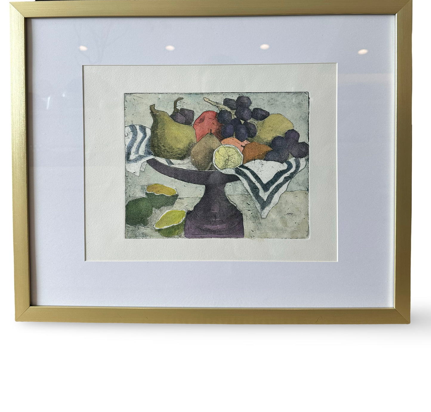Original Fruit Bowl Etching by T.E. Peyton