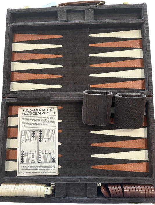 Vintage Corduroy Backgammon Set