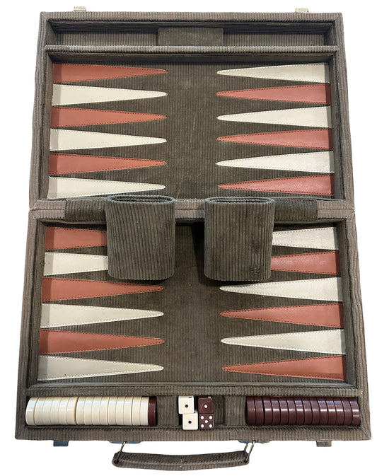 Vintage Corduroy Backgammon Set