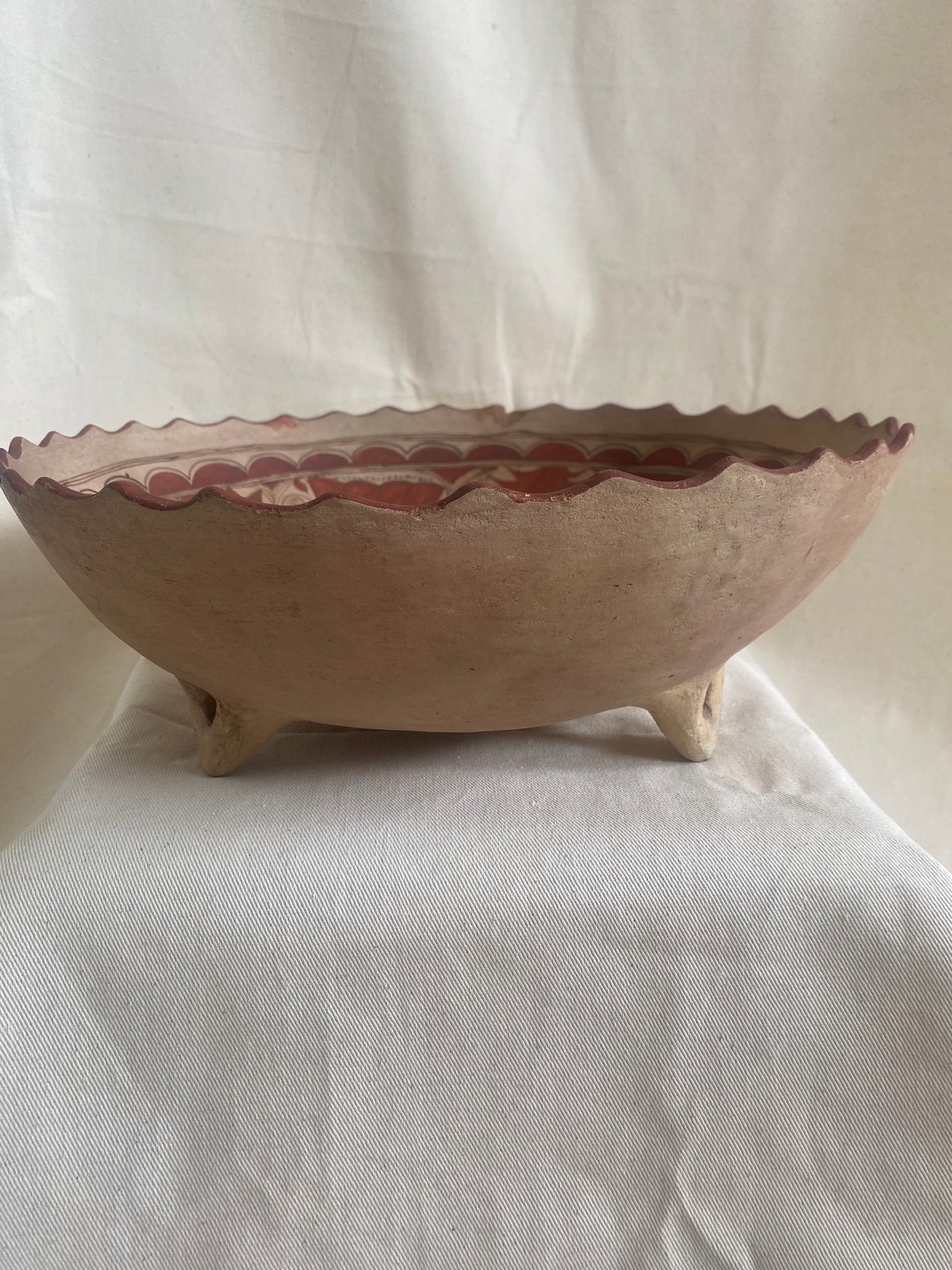 Vintage Terracotta Hand Painted Bowl