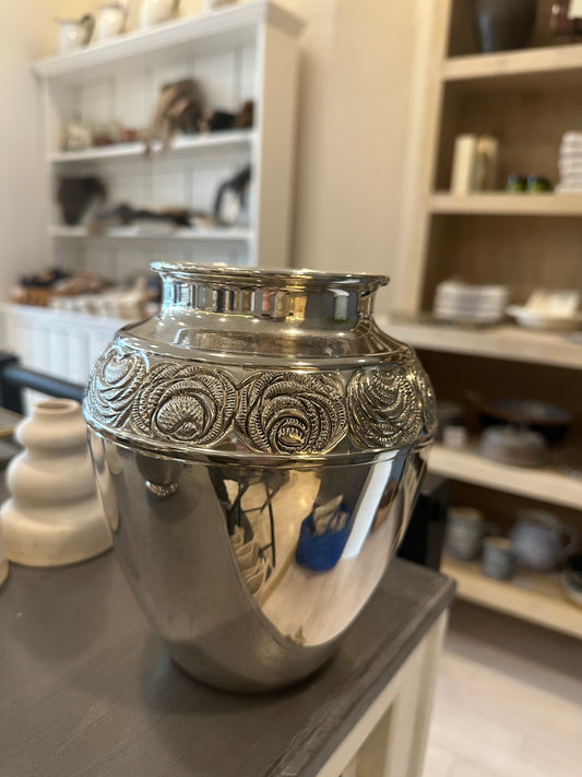 Vintage Silverplate Floral Vase