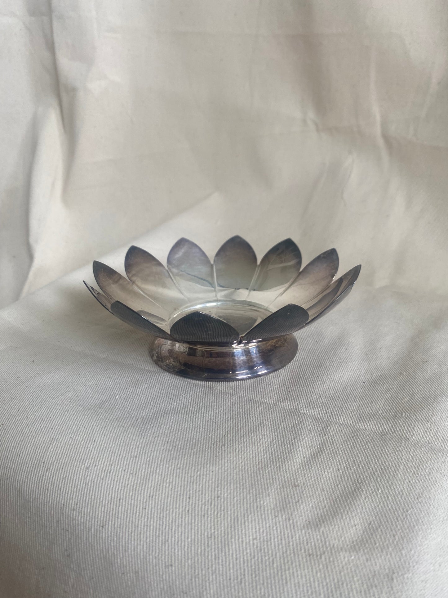 Vintage Silver Plated Petal Dish