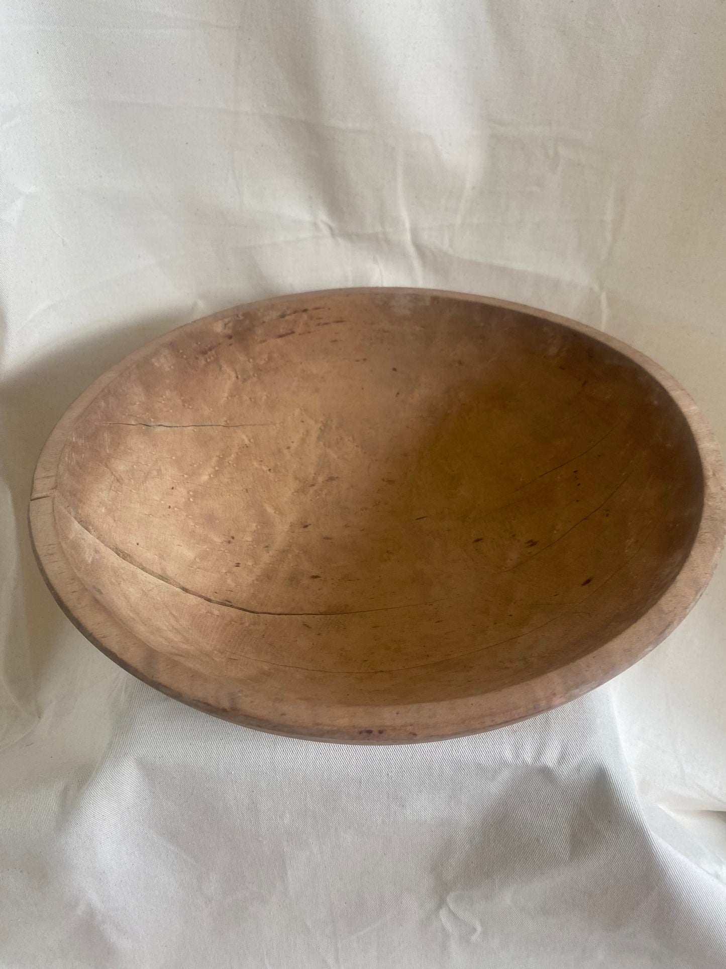 Antique Primitive Farmhouse Wood Dough Bowl