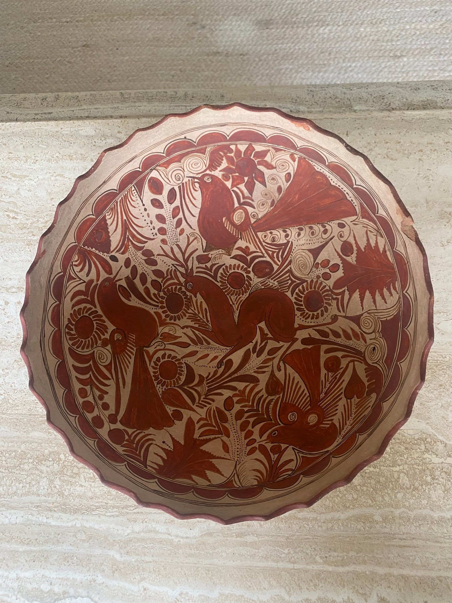 Vintage Terracotta Hand Painted Bowl