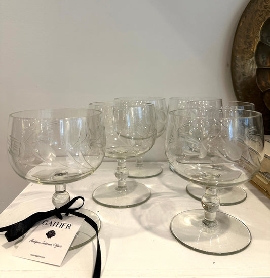 Vintage Etched Glass Stemware