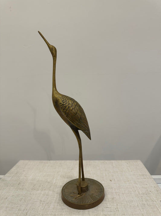 1960's Hollywood Regency Brass Crane