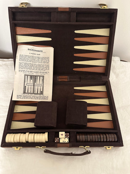 Vintage Brown Corduroy Backgammon Board