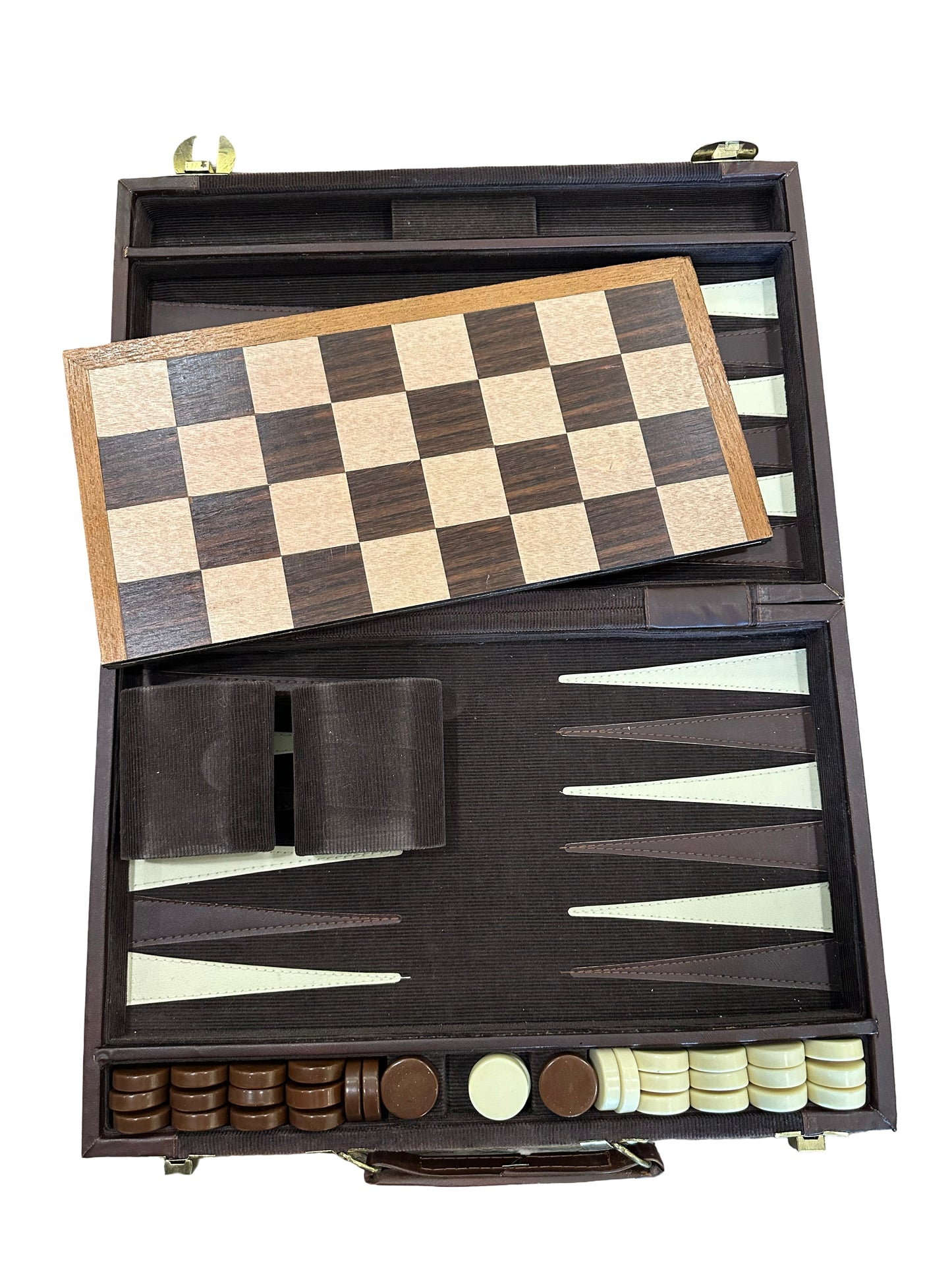 Vintage Backgammon and Checkers Set