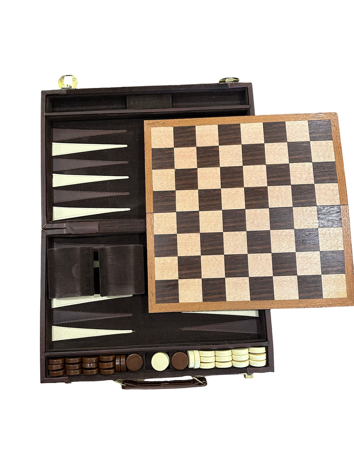 Vintage Backgammon and Checkers Set