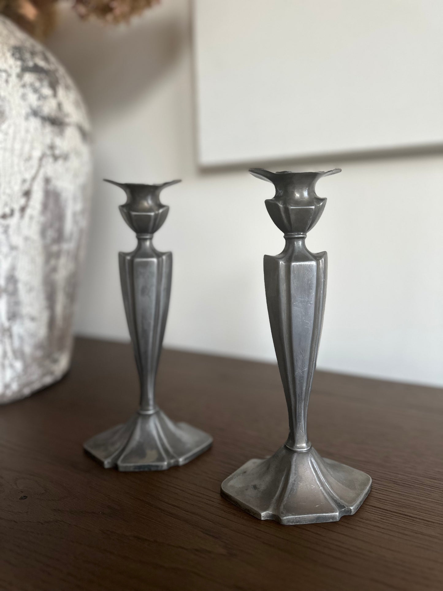 Vintage Sheffield Art Deco Candlesticks