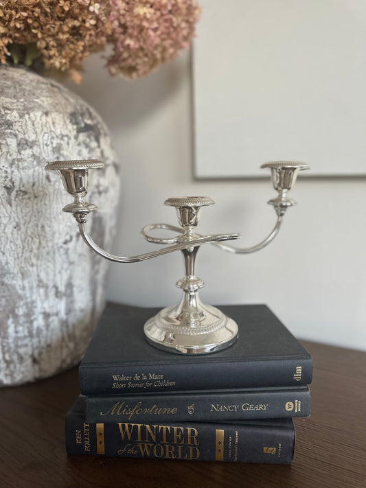Vintage Silverplate 3-Arm Candelabra
