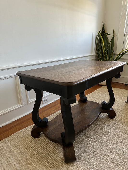 Antique Solid Tiger Oak Library Table