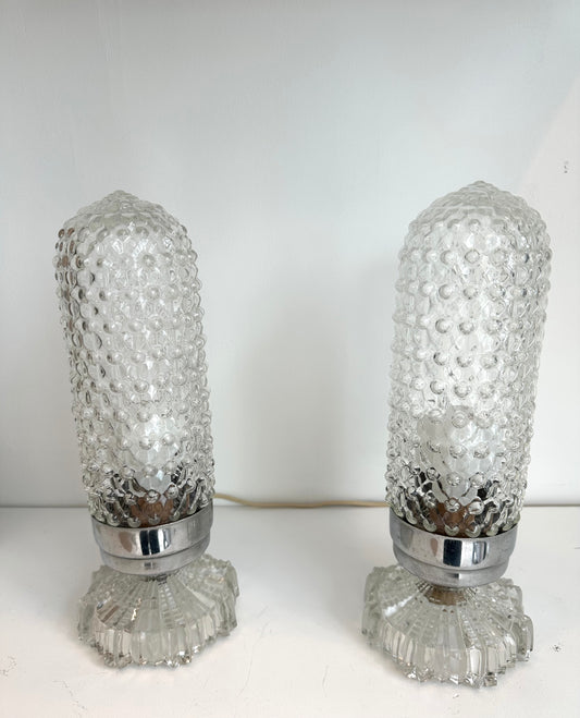 1930's Art Deco Glass Table Lamps