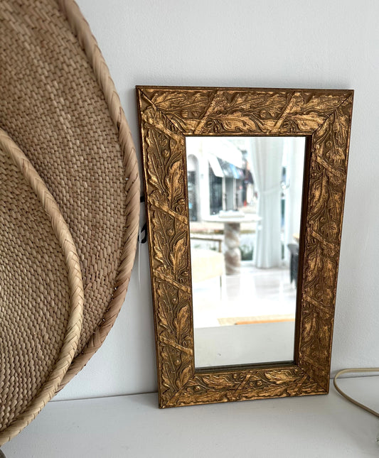 Vintage Small Gold Mirror
