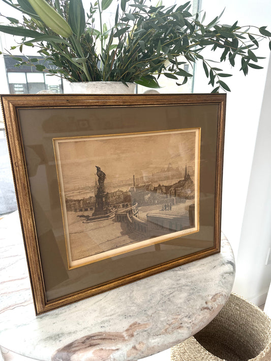 Vintage Print- Budapest Landscape