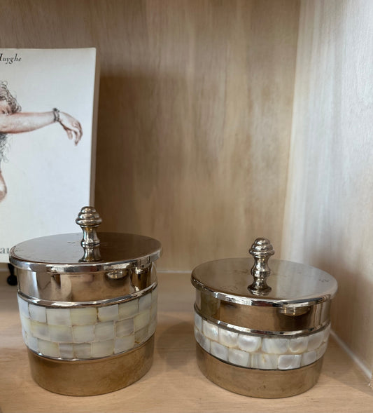 Metal and Mother of Pearl Box- Set