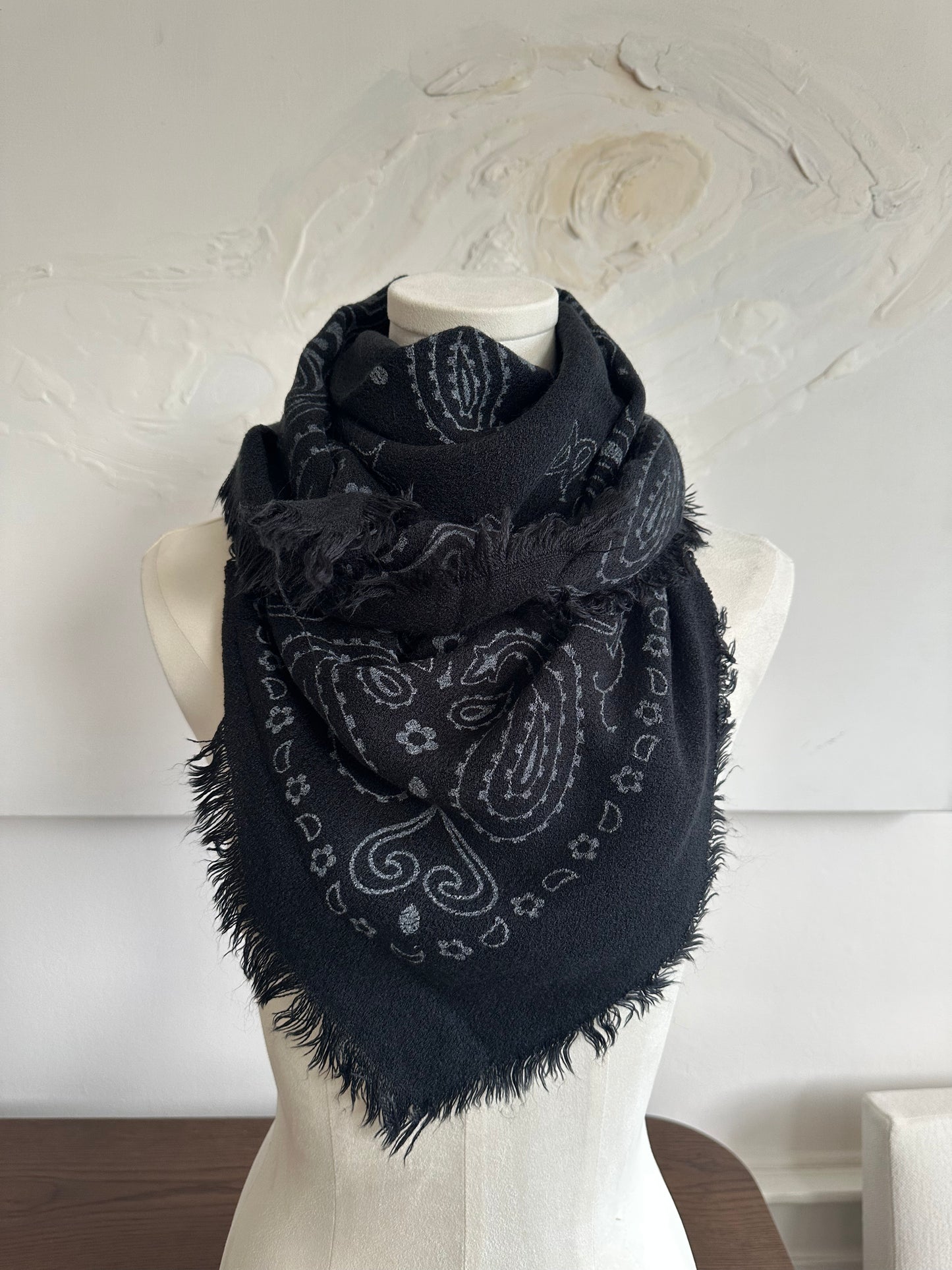 Printed Bandana Scarf- Black
