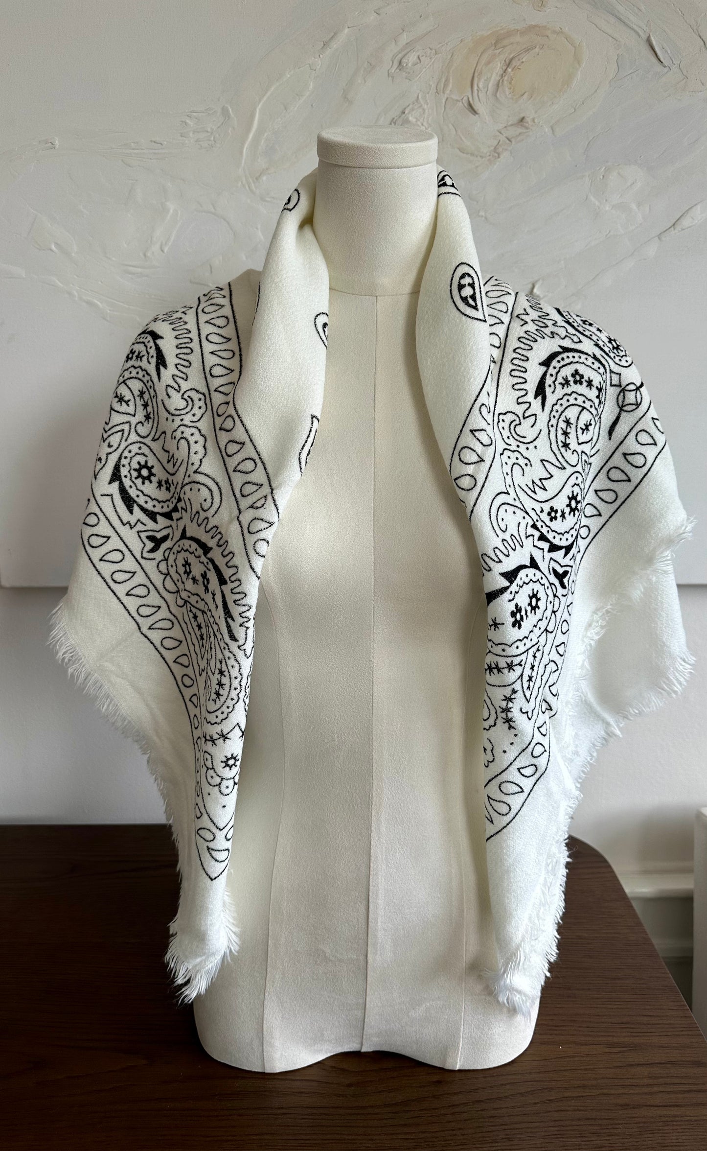 Printed Bandana Scarf- White
