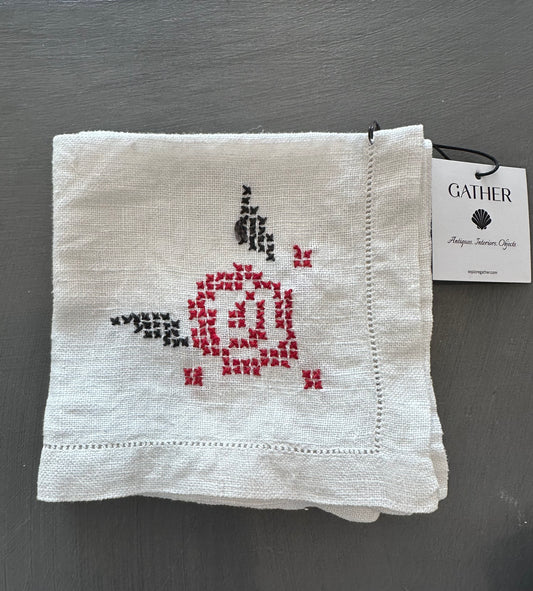 Vintage Flower Napkins- Set of 4