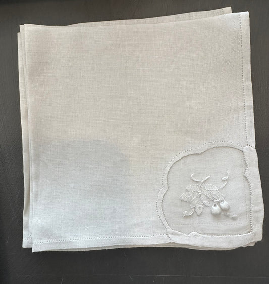 Embroidered Edge Cocktail Napkins