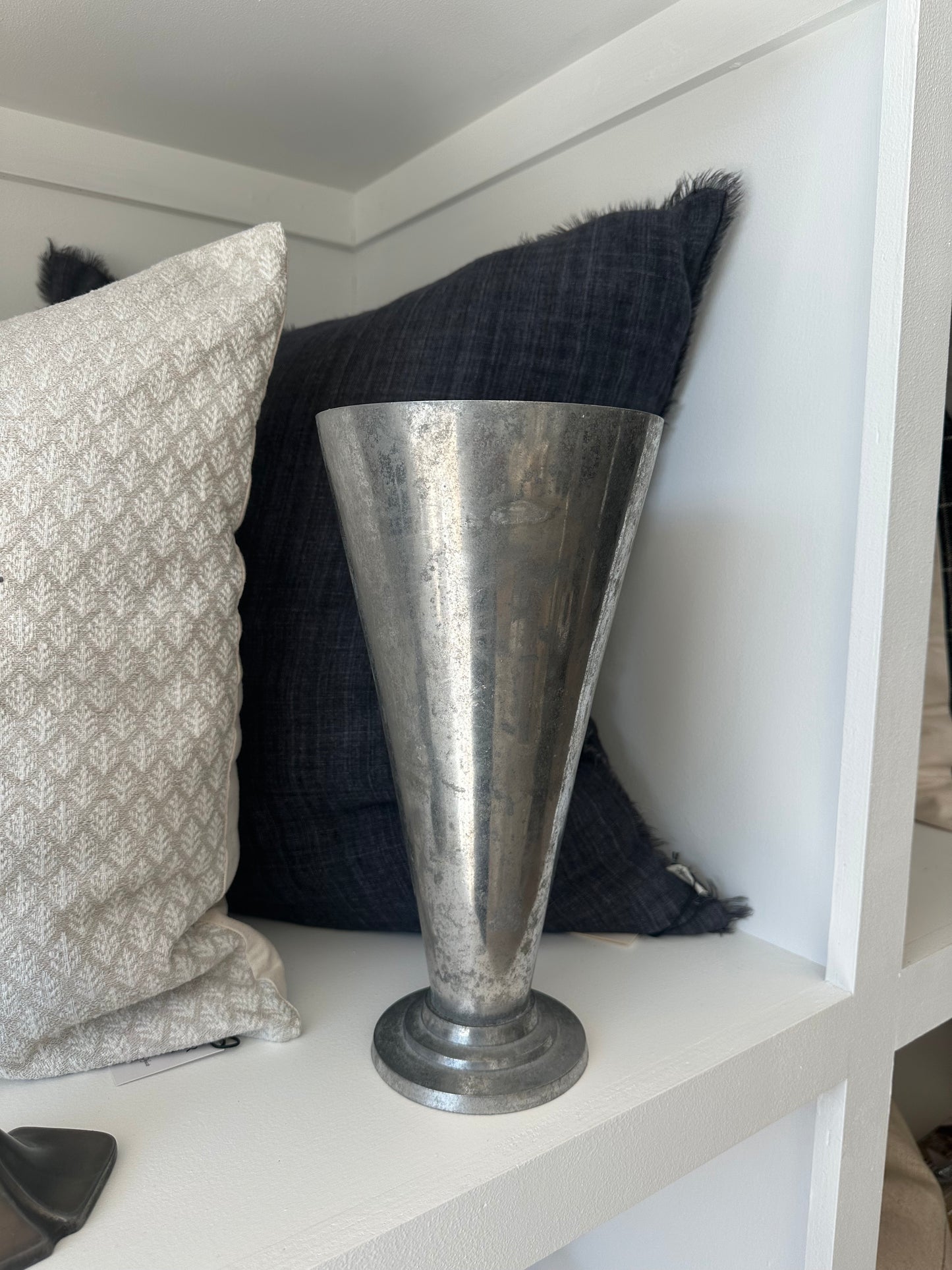 Vintage Metal Tall Vase