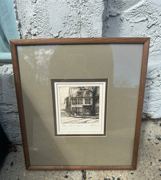 Vintage Original French Etching
