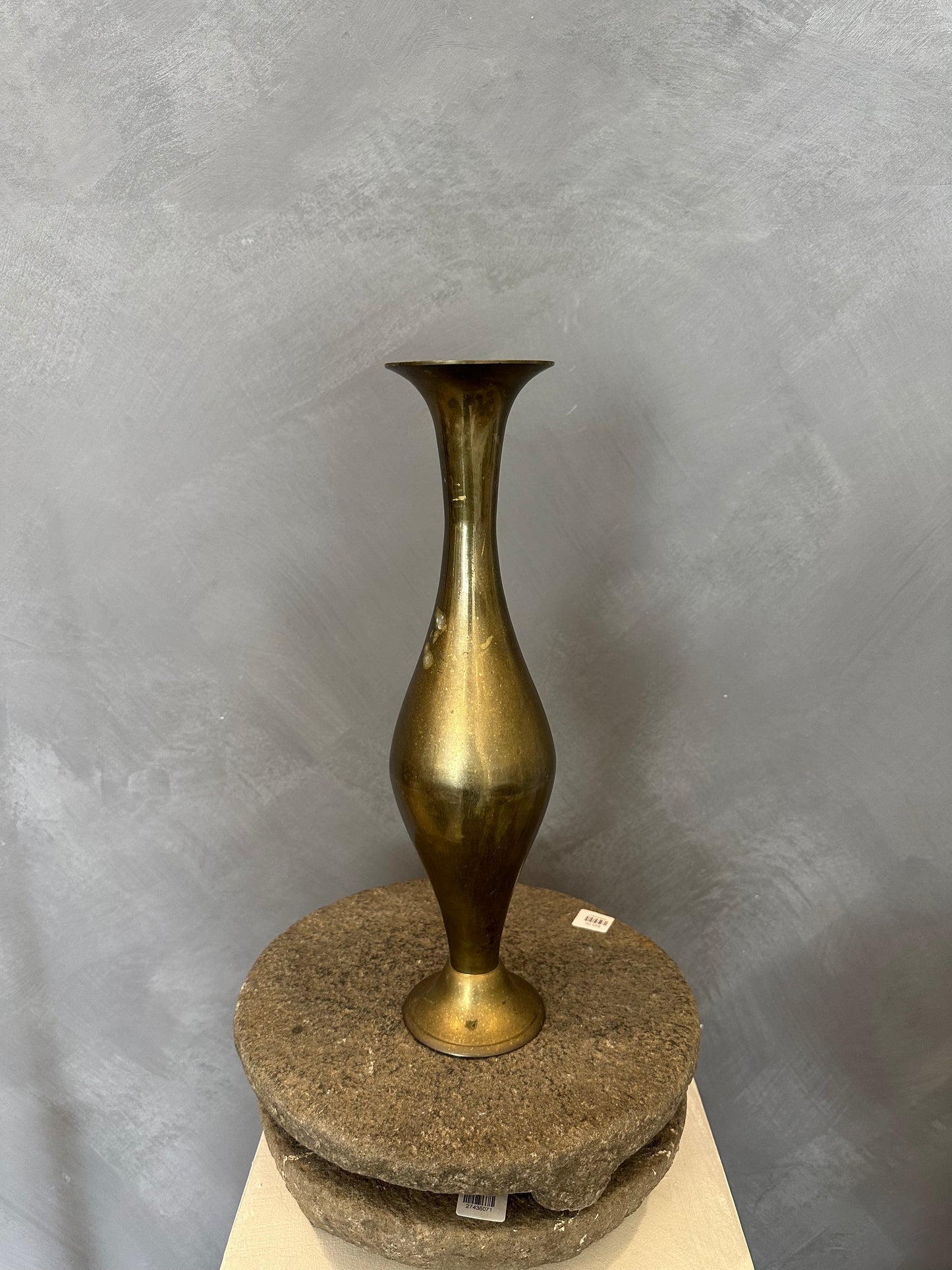 Vintage Brass Tall Vase