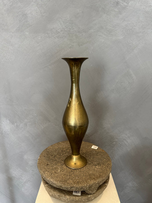 Vintage Brass Tall Vase