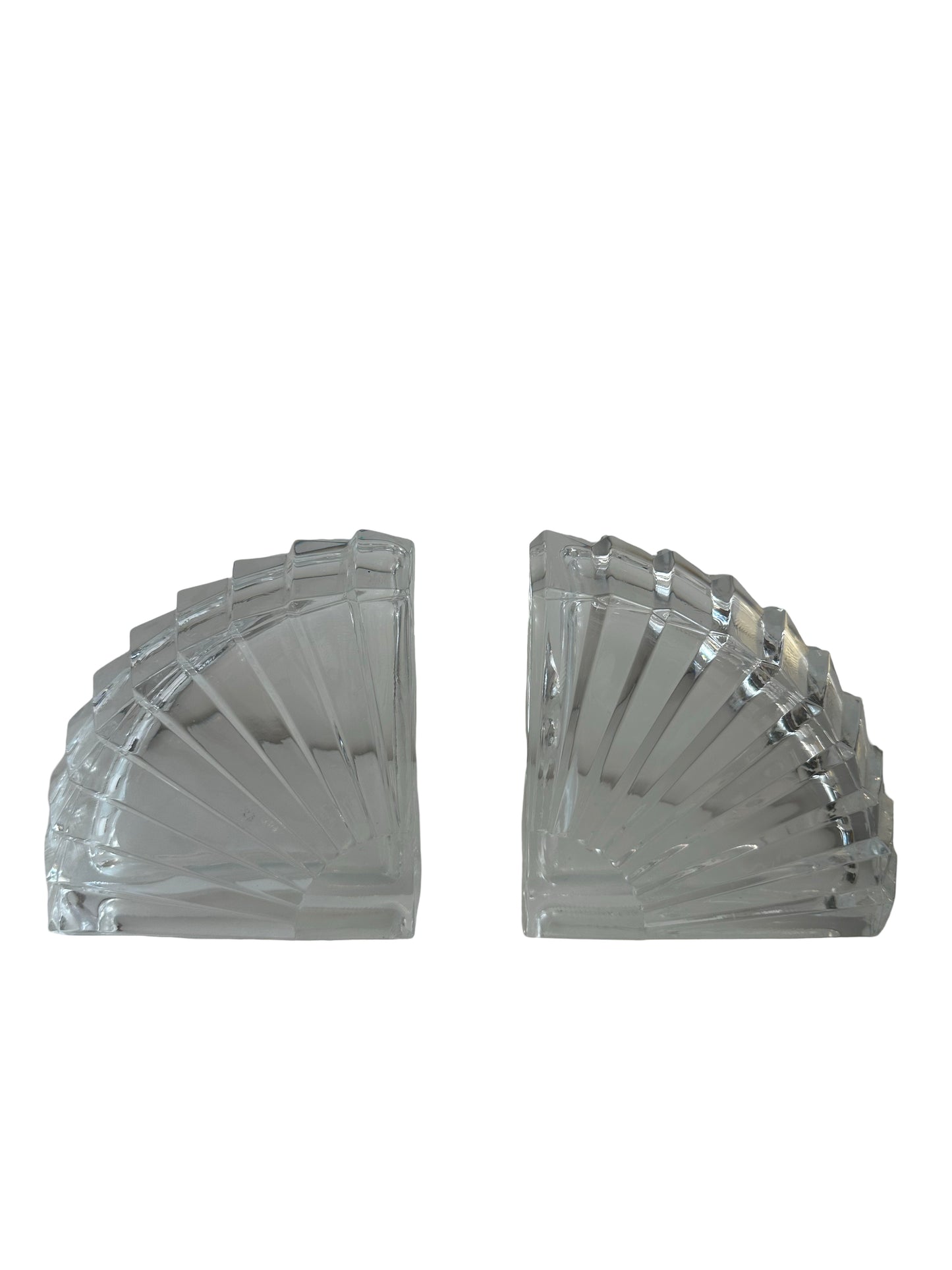 Glass Art Deco Book Ends
